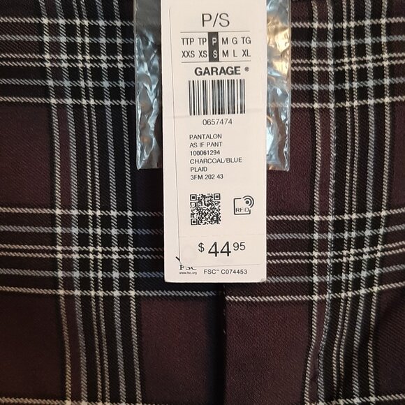 GARAGE "As If!" Grey Plaid Skinny Pant - Size Small | Casual Everyday Wear - Picture 9 of 11